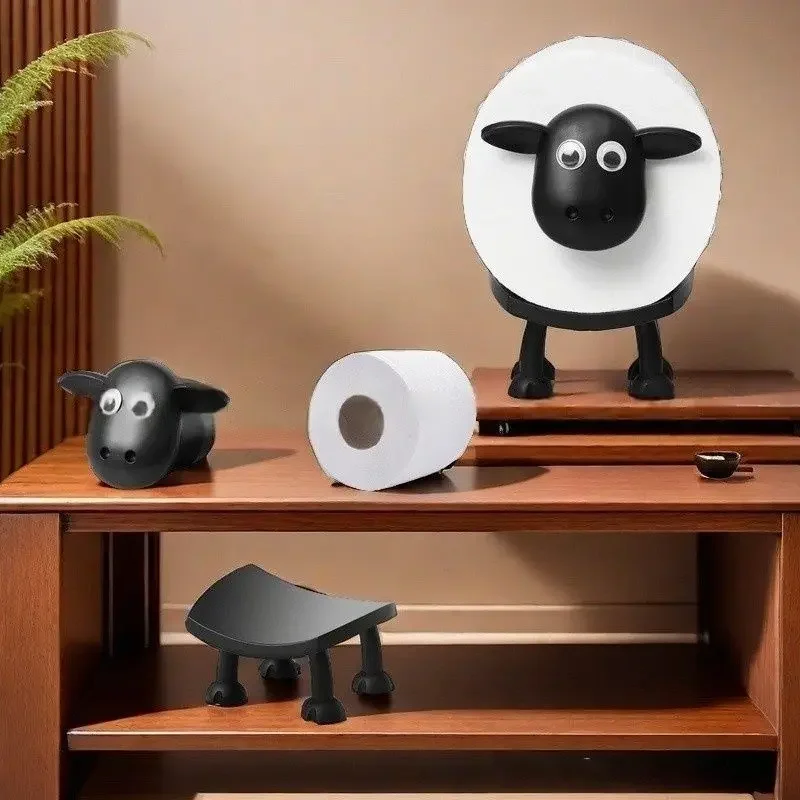 3D Printing Sheep Toilet Roll Holder Funny Resin Sheep Roll Paper Holder Creative Stackable Animal Tissue Organiser Home Decor