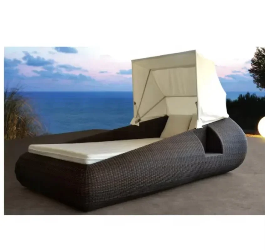 all weather unique resin wicker outdoor pool bed