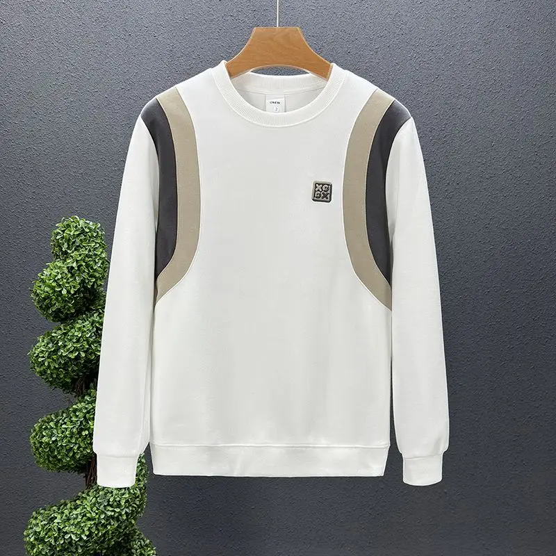 

High Quality Stitching Hoodies Men's Trendy Long Sleeved T-shirt 2023 New Men's Spring and Autumn Pullover Male Casual Top