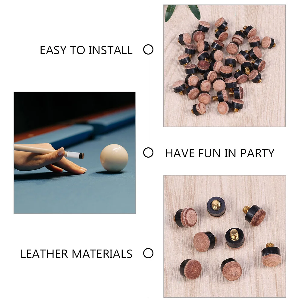 

25pcs Billiard Cue Replacement Tips Screw-On Pool Stick Tips Tip Repair Kit Durable Billiard Accessories Pool Supplies