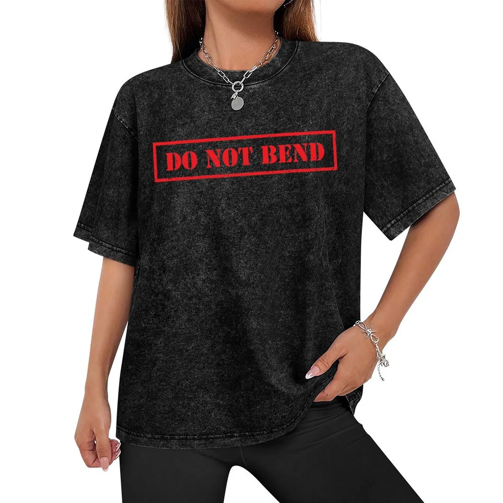 “Do Not Bend” Stamp T-Shirt essential t shirt vintage summer top mens cotton t shirts