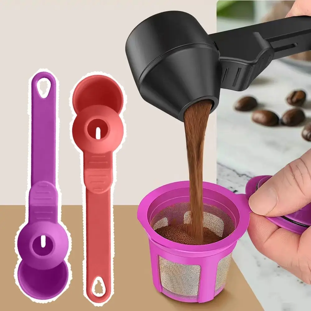 

New Spill-Proof Protein Powder Sliding Spoon Reusable with Longer Handle Coffee Scoop Measuring Spoon Funnel Kitchen Gadgets