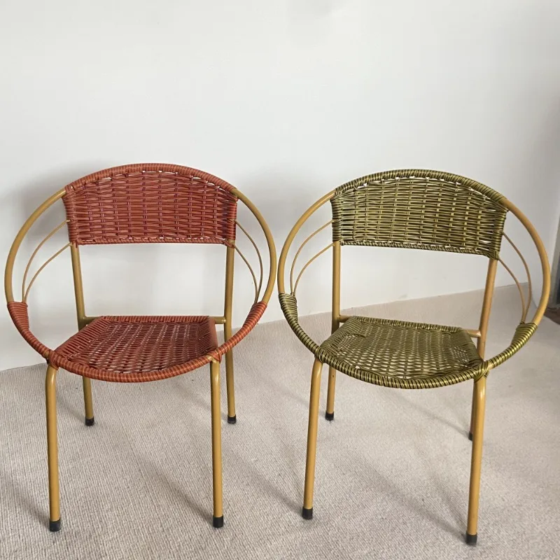 

Outdoor balcony imitation rattan woven living room leisure table new courtyard rattan chair handmade chair various styles