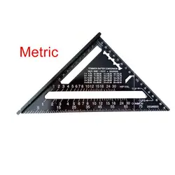 Alumínio Alloy Metric Triangle Gauge, alta precisão, Régua de ângulo, Transferidor, 90 Graus Quadrado, Woodworking Measuring Tool