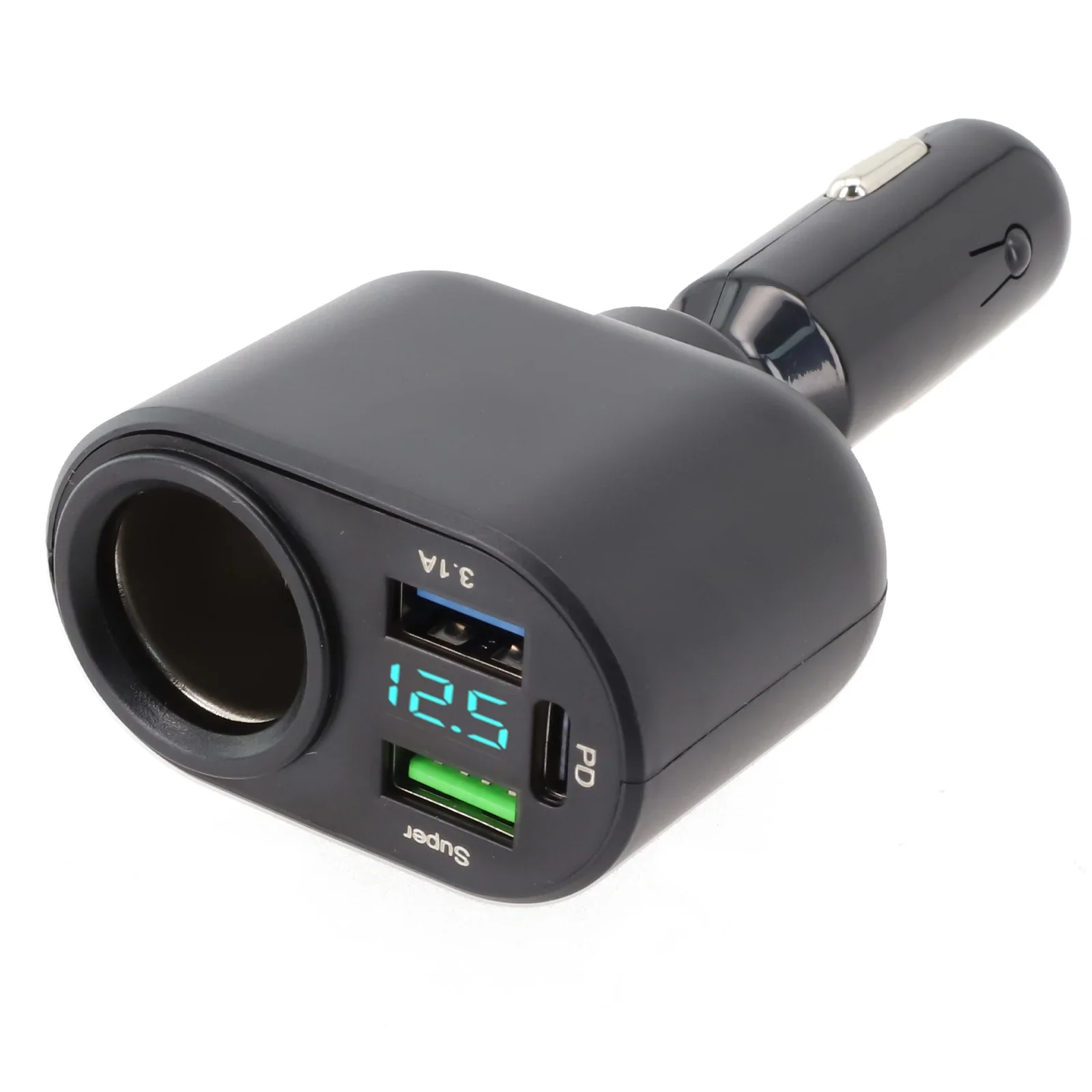 Stainless Steel Spring Buckle Car Charger 66W Super Fast Charging 3 USB Ports Augments Peace of Mind Reduces Risk