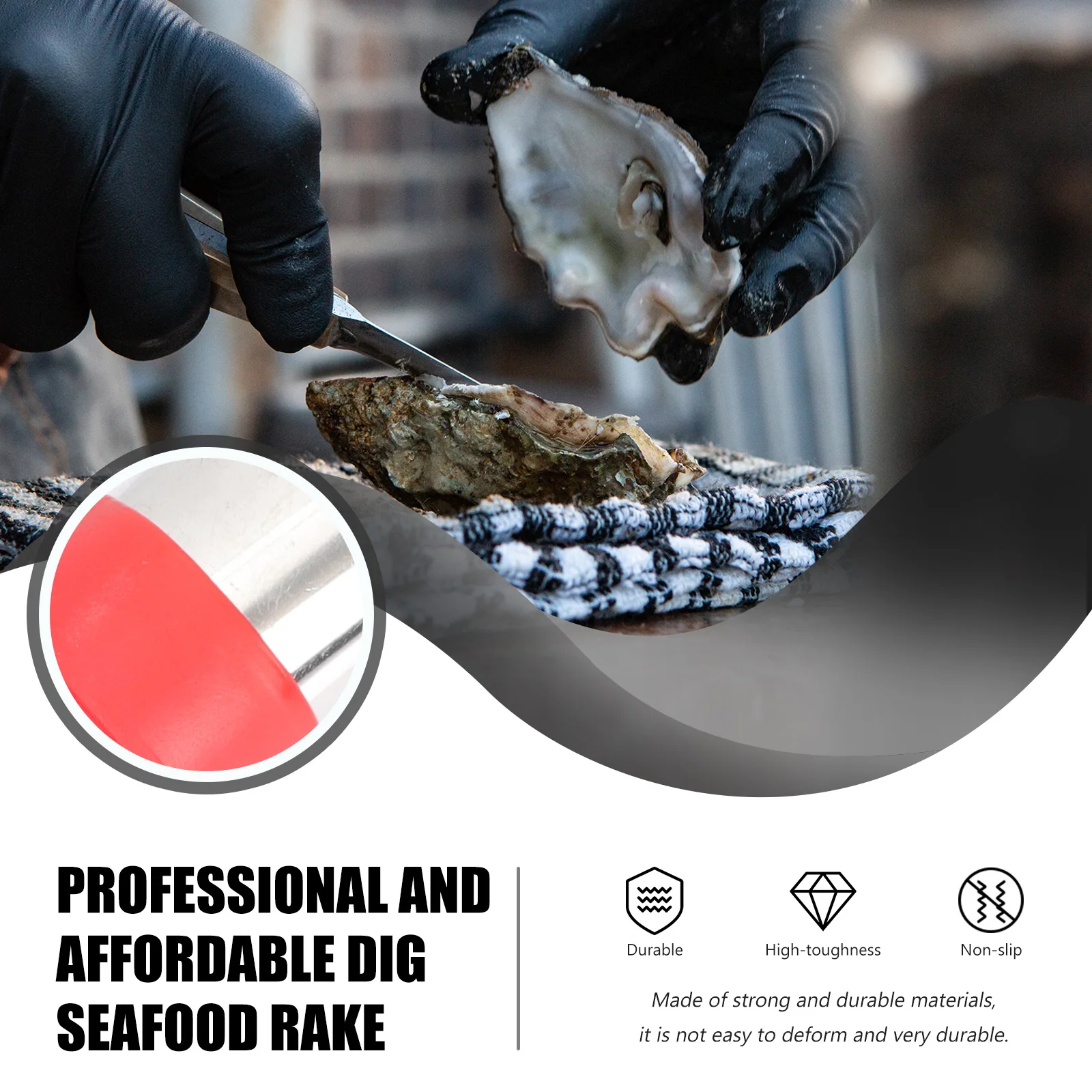 

Clam Digging Hand Rake Small Beach Garden Tool Stainless Steel Durable Comfortable Handle Easy to Use Shovel Spade