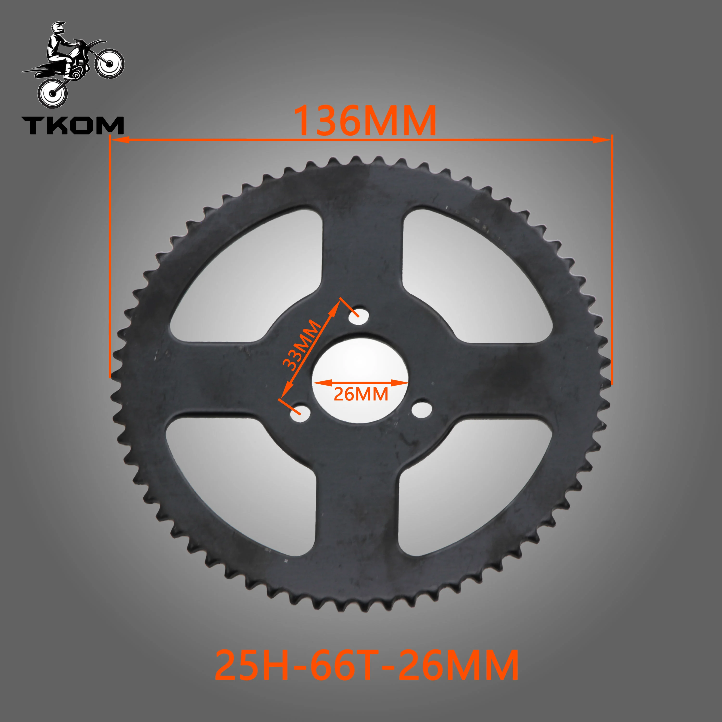 Motorcycle Rear Sprocket Tooth 62 64 66 70 72 74 76 78T 26MM Black Sprockets for ATV Mini Moto Chain 25H 158L