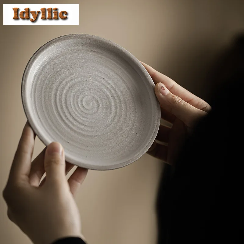 Wabi Sabi Style Powder Yin Pot Bearing Holder Teapots Support Dry Soaking Table Tea Tray Coasters Teaset Accessories Decoration