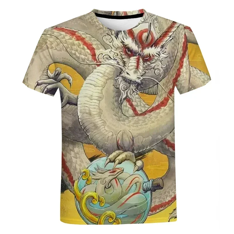 

3D Print Creative Dragon Quick Dry Breathable Sport Plus Size O-neck T-shirt Man Cotton Camiseta Deportiva Hombre