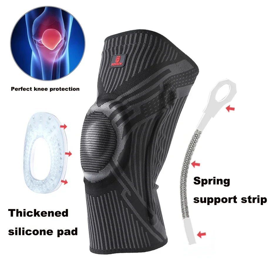 1/2PCS Silicon Padded Basketball Knee Pads Patella Brace Kneepad Joint Support Fitness Compression Sleeve Protector Cycling bib