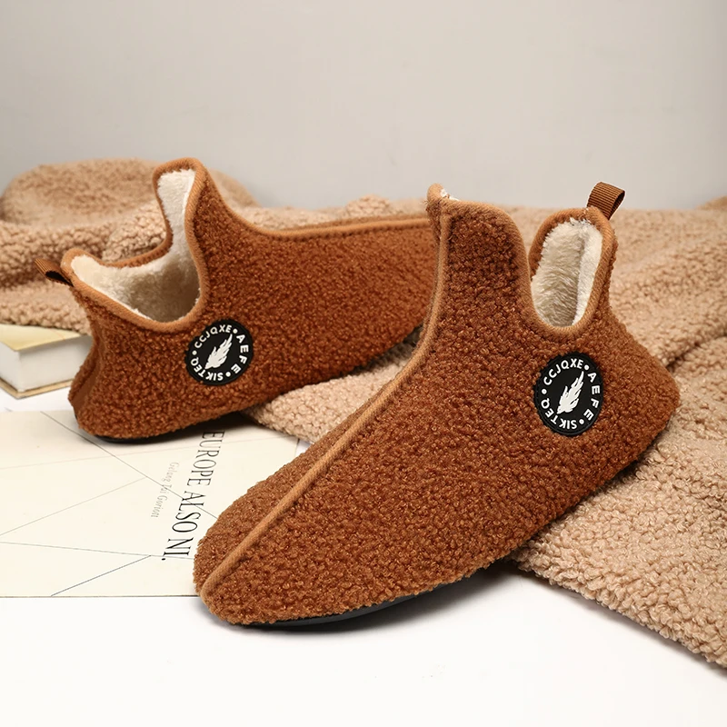 Inverno uomo più scarpe di cotone peluche comodi mocassini di peluche donna calda camera da letto casa pantofole di cotone scarpe calde invernali