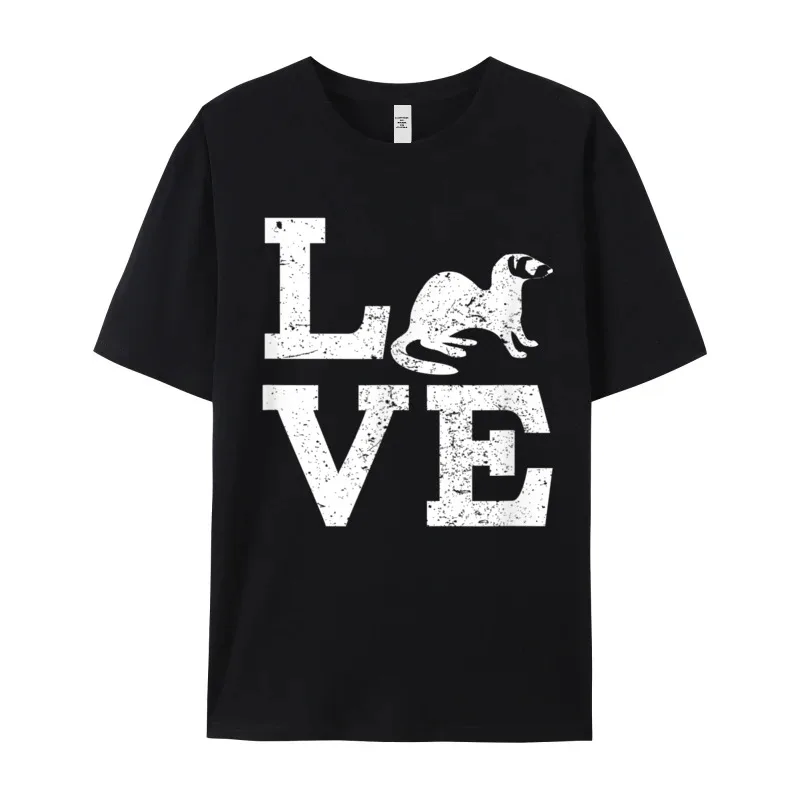 Outdoor T Shirt Cute Round Neck I Love Ferrets T-Shirt Funny__962 Premium Cotton Mens Tees Funny Short Sleeve Tee Shirts