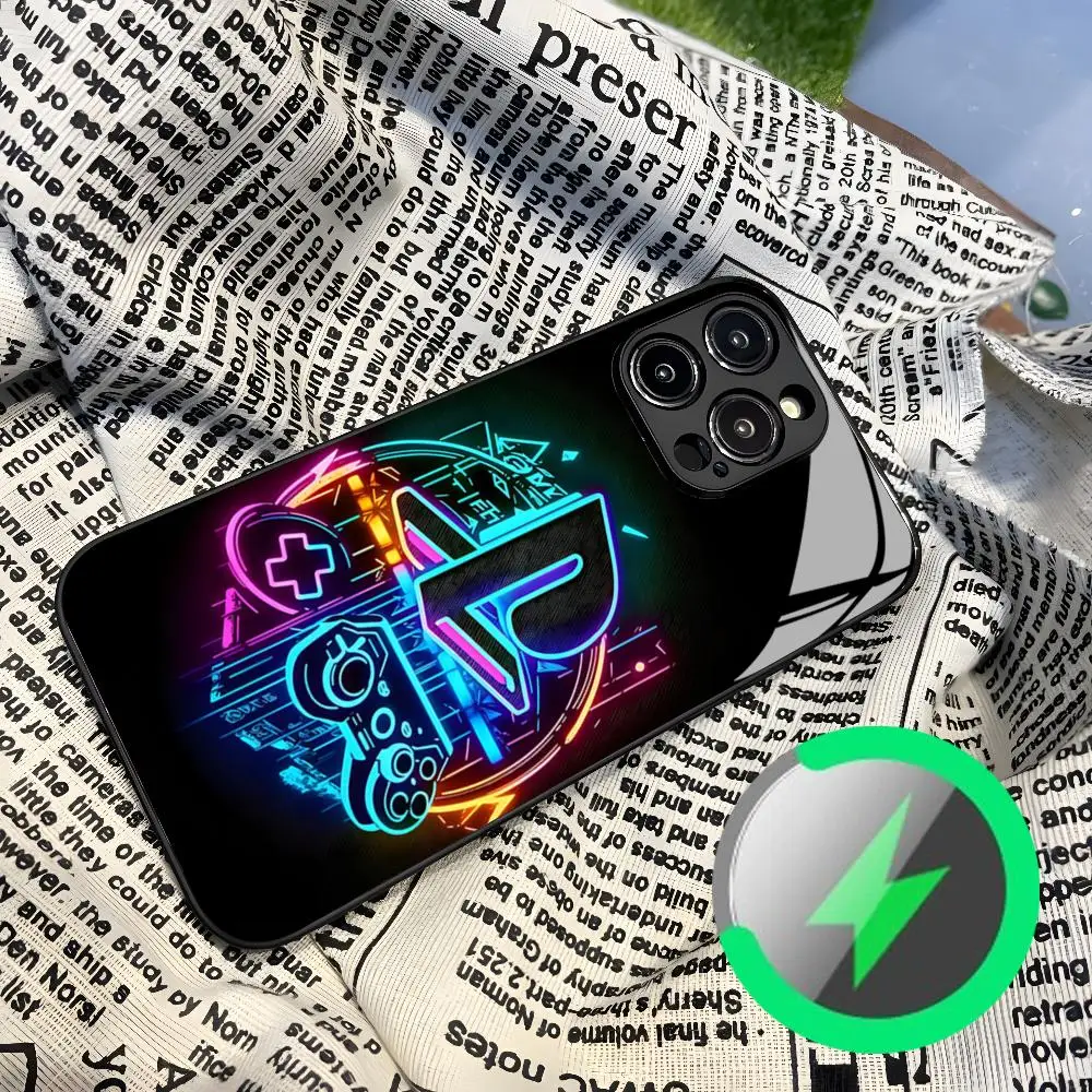 Ps5 Hot Game PlayStation Phone Case For Iphone 16 15 14 12 11 13 Pro Max Mini Puls Magnetic Attraction Glass Cover