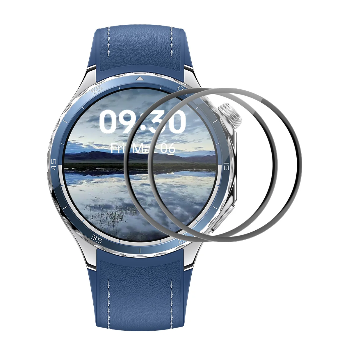 

Для Oppo Watch X2 2 шт. Защитная пленка для экрана 3D изогнутый ПК + ультра прозрачная пленка из ПММА - черный