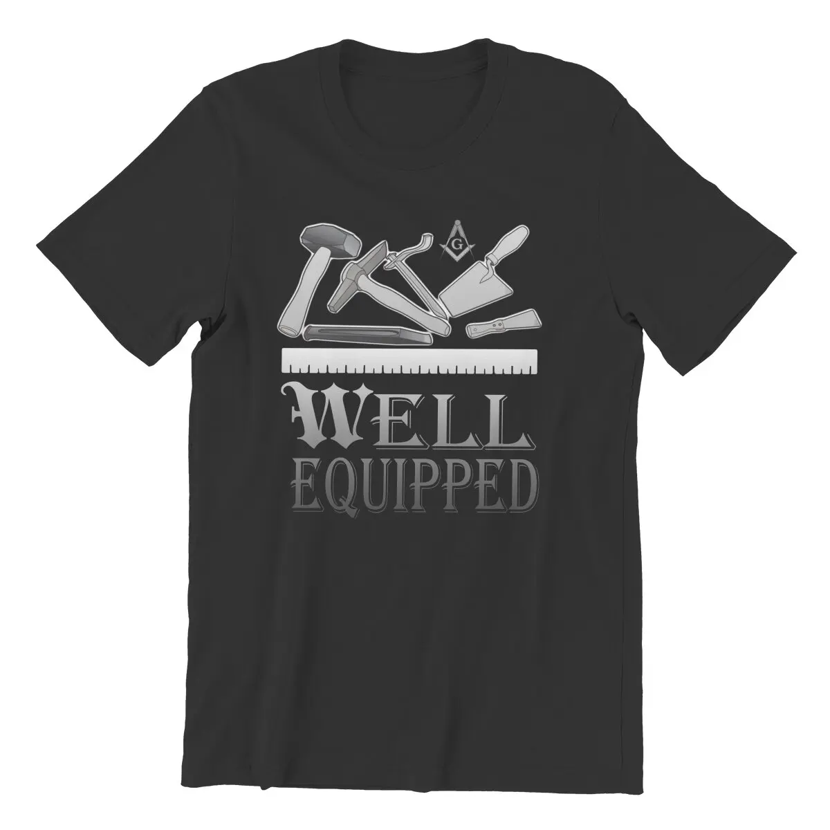 Logo Lodge Well Equipped T-Shirts Men The Masonic Store Freemaso Tools Leisure Cotton Tees Short Sleeve T Shirt Gift Idea Tops