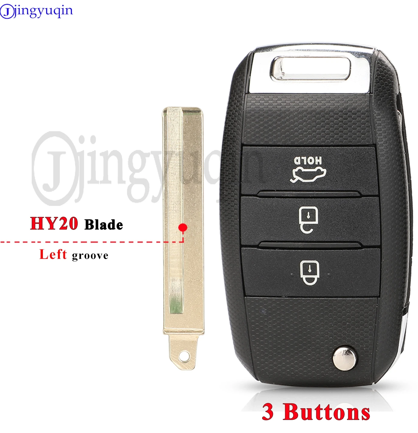 Jingyuqin 3/4 Buttons Remote Key Fob Case Shell For KIA Sorento Carens Remote Key Entry Fob Replacement Case