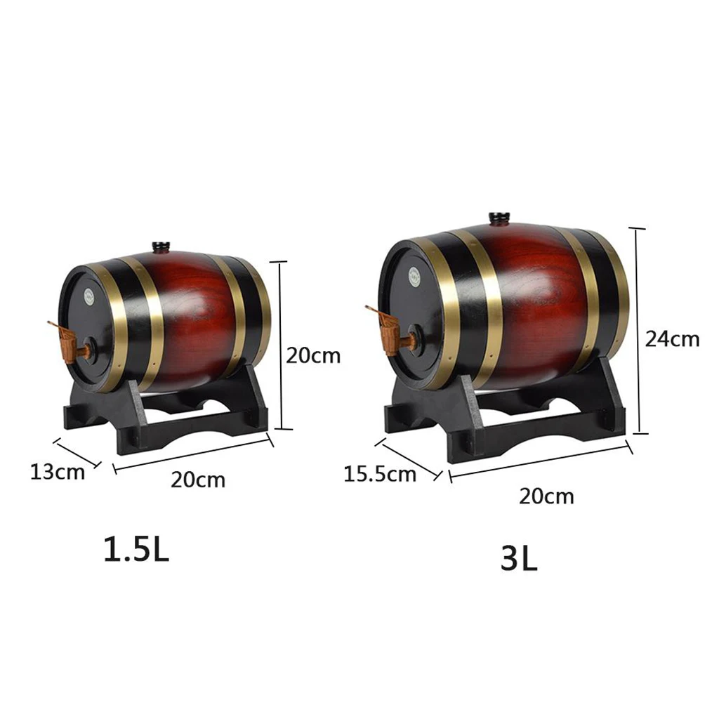3L/1.5L Oak Wine Barrel Keg Storage Dispenser For Beer Wine Whiskey Home Decor Hotel Vintage Wooden Wine Barrel coffee barrels