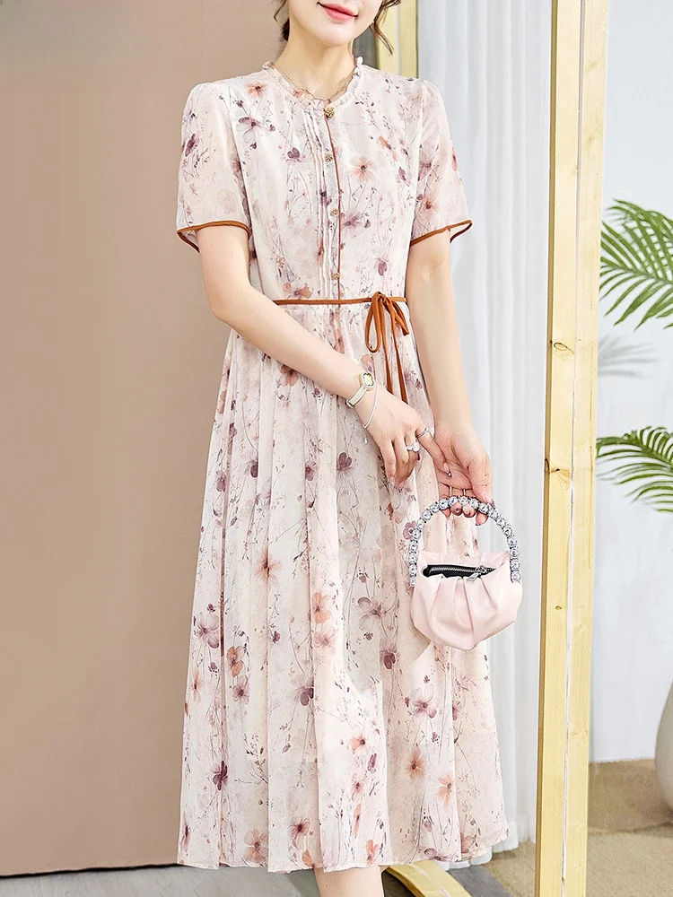 

Летняя юбка-миди Ele для молодых мам из шифона, свободного кроя, модная, в корейском стиле, из полиэстера