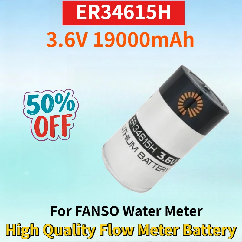 

Newest ER34615H 3.6V 19000mAh Lithium-ion Non-Rechargeable Battery for FANSO Water Meter Battery High Quality Flow Meter Battery