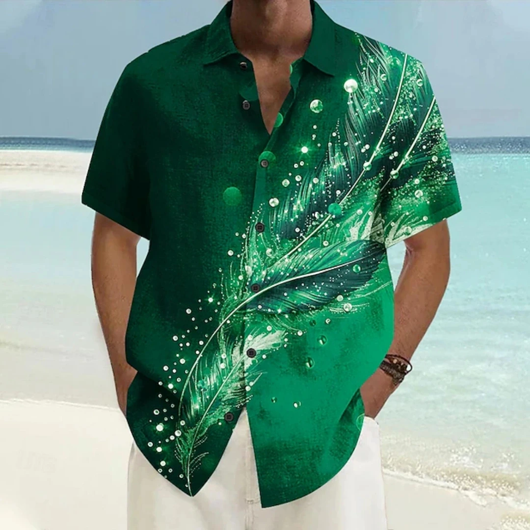 Men's Hawaiian Shirt Button Short Sleeve Top Summer Vacation Beachwear 3D Colorful Print Fashion Men's Clothing Casual Shirt
