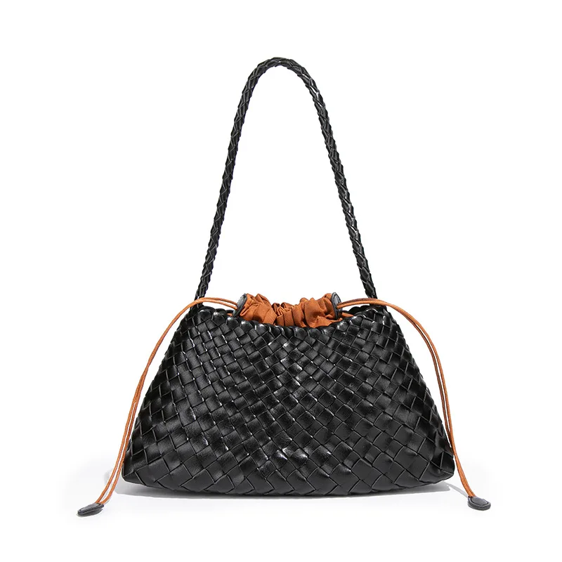 Sac à bandoulière populaire pour femme 2026, sac tissé tendance, sac polyvalent à porter sous le bras, sac à main rétro mère et enfant