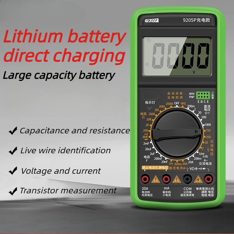 

Профессиональный цифровой мультиметр для измерения напряжения переменного/постоянного тока, многофункциональный прибор для электриков, портативный компактный мультиметр