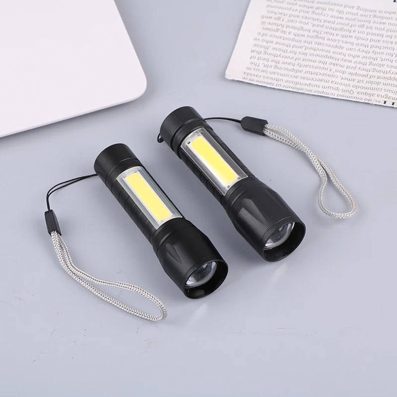 Mini Flashlight High Power USB Rechargeable Torch Ultra Light With Side Light Lantern Portable Hiking Camping LED Flashlight