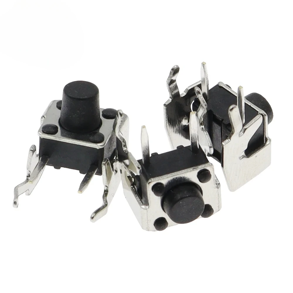 1000PCS 6x6mm Momentary Tactile Tact Push Button Switch Right Angle Horizontal holder with Stent 6x6x4.3/5/6/7/8/9/10/11/12/13mm