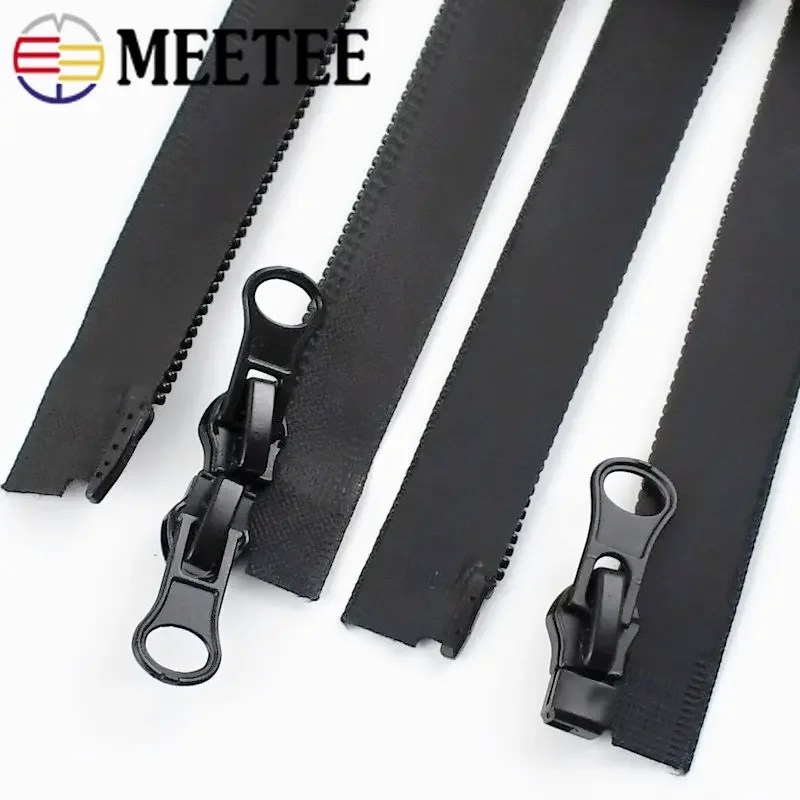 Meetee 2Pcs 60-100cm 5# Waterproof Nylon Zipper Double/Single Sliders Bag Clothing Invisible Zips Repair DIY Sewing Accessories