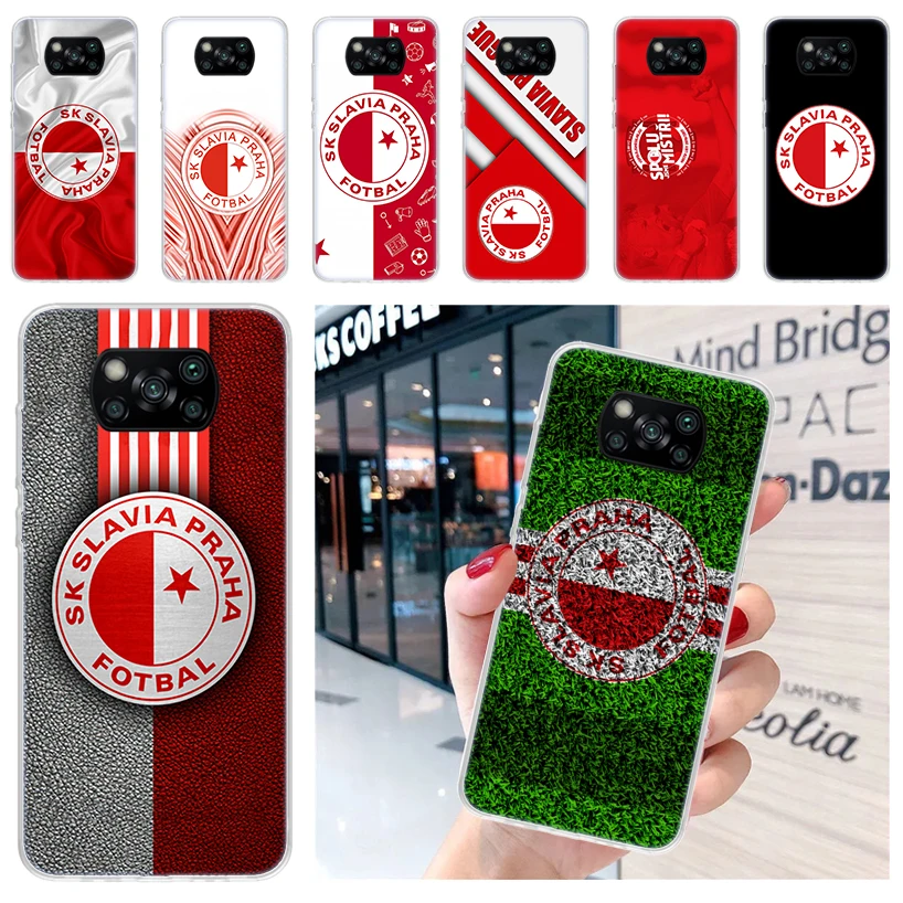 Sk Slavia Praha Czech Republic Soft Phone Case for Xiaomi Poco X6 X5 X4 Gt X3 Nfc F6 F5 Pro M5s M5 M4 M3 F4 F3 F2 F1 Capa Coque 