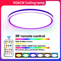 Smart LED Ceiling Light 24W RGB Round With Remote Control Ceiling Lighting For Living Room Bedroom Kitchen Indoor Lighting Decor