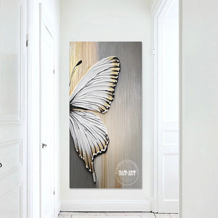 3d Butterfly Oil Painting Modern Acrylic Abstract Knife Canvas Art Textured Animal Picture Frameless Decoration Wall Poster