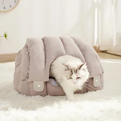 Dual purpose arched cat bed, fully enclosed and warm, soft and comfortable sofa, pet bed, versatile and deformable for cats