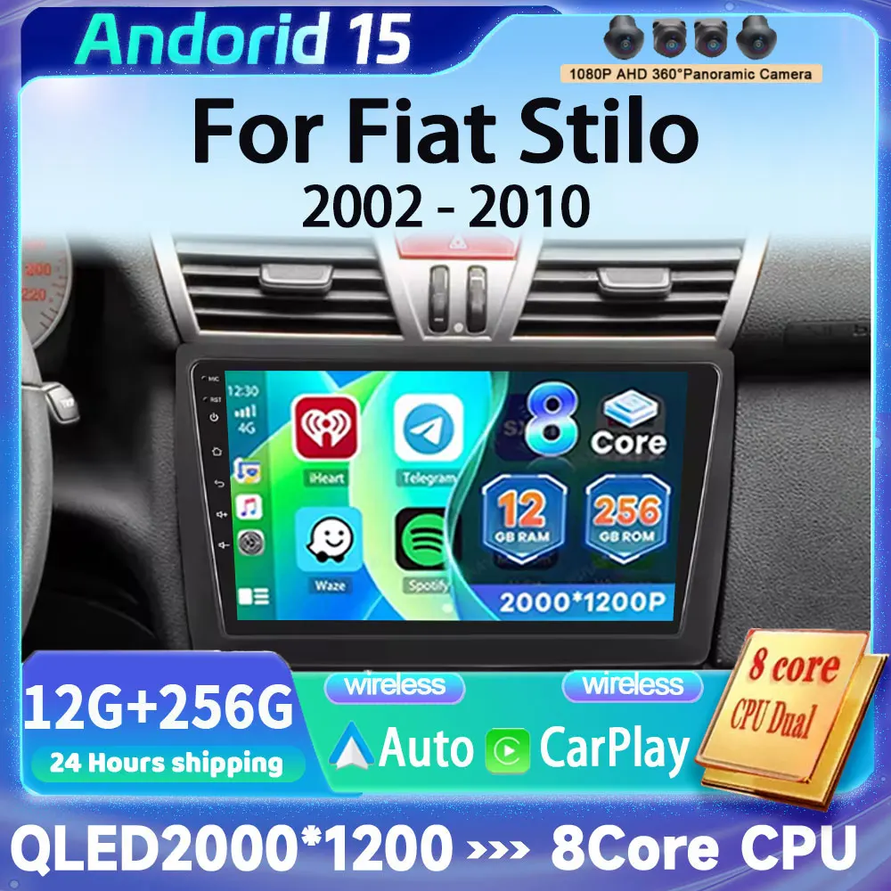 

Автомобильная мультимедийная система с беспроводным CarPlay и Android для Fiat STILO 2002-2010, GPS, FM, 4G, Wi-Fi, Bluetooth, интеллектуальные автомобильные системы