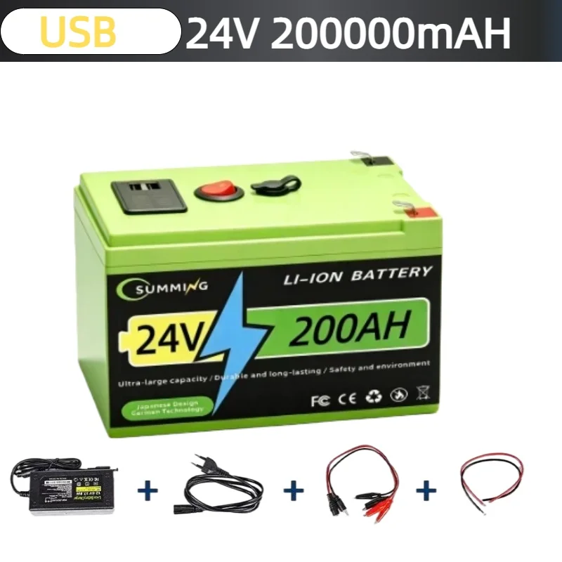 RKRA  24V Lithium Battery Pack 200AH  USB Output BMS Overcharge Protection CE RoHS For Outdoor Devices Solar Energy
