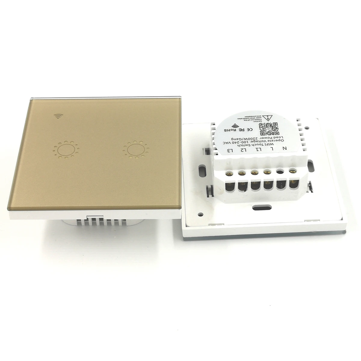 

Умная 2-бандовая панель переключателя управления, светодиодная подсветка, домашняя настенная беспроводная функция сенсорного таймера для ламп, совместимая с бытовой техникой