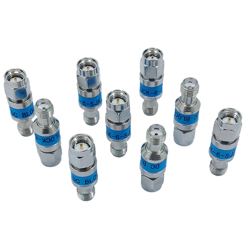 JX 1pcs SMA DC block 6G 2W SMA male to female Stainless steel RF Coaxial DC block 100-6000MHz