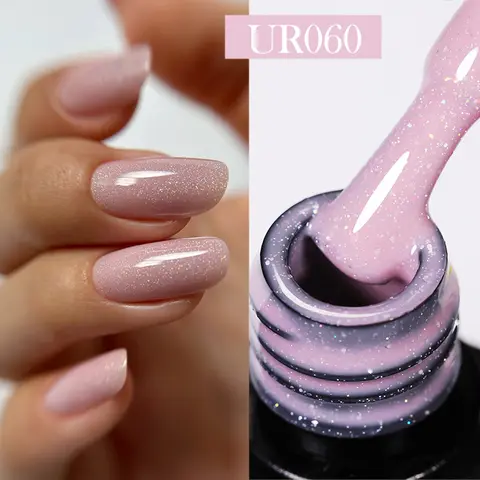 UR SUGAR 7.5ml 글리터 네일 젤 폴리쉬 여름 레이저 실버 누드 스팽글 매니큐어 세미 퍼머넌트 네일 아트 젤 바니시