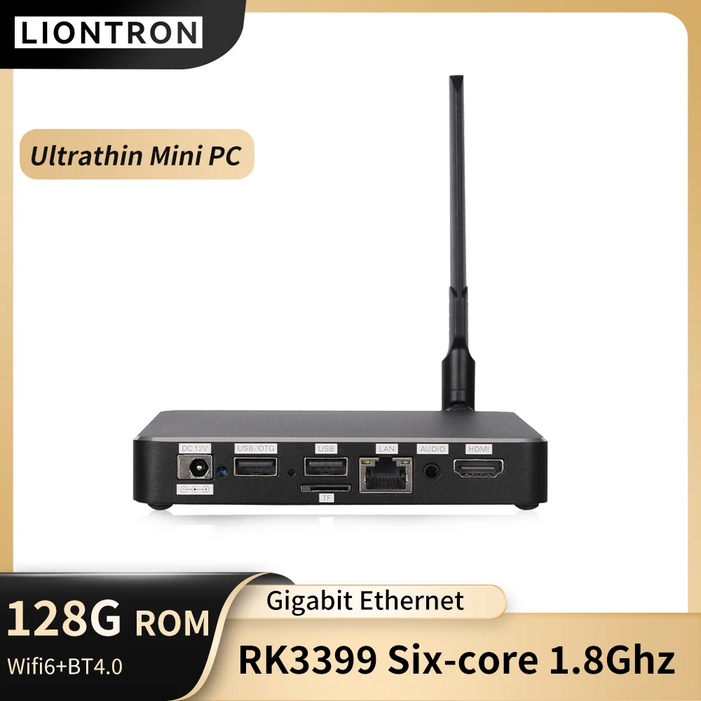 Liontron HEC-3399 мини-ПК Tv Box Встроенный GbE LAN HDMI2.0 Wifi6 BT4.0 RK3399 шестиядерный 1,8 ГГц портативный компьютер настенный