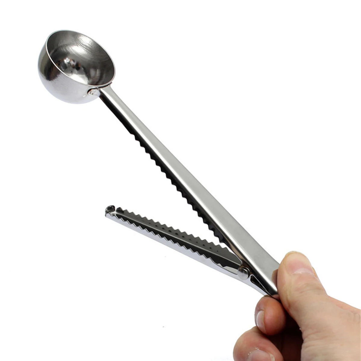 

2 pcs Stainless Steel Coffee Scoop 16X3.7X2.5Cm With Bag Clip For Measuring Tea Grounds Powder Kitchen Utensil Measuring