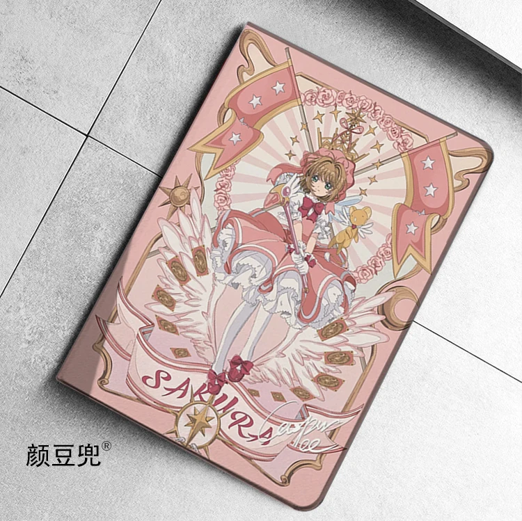 SAKURA Card Captor Anime For Samsung Galaxy Tab S7 FE 11 in 2021 S6 Case SM-T220/T225 Tri-fold stand Cover Galaxy tab s6 lite A8