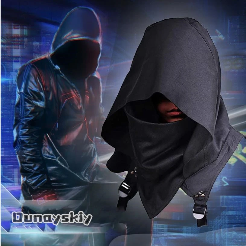 Cyberpunk Cospaly capa con capucha disfraces con capucha sombrero de asesino traje de guerrero y uso diario trajes de disfraz de juego de rol de Halloween
