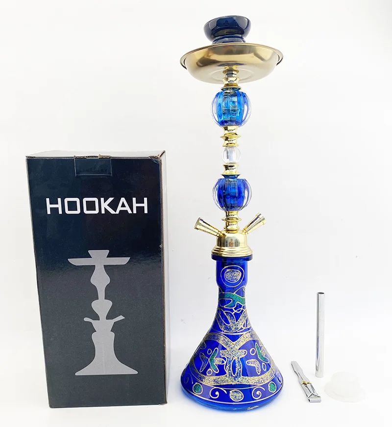 Shisha Water Smoke Hookah Medium Double Pipes Tubes For Bar Party Water Smoke Bottle Full Set Hookah