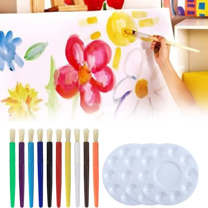 Portable Kid Painting Includes Paint Brush Plastic Cleaning Cups Dropship