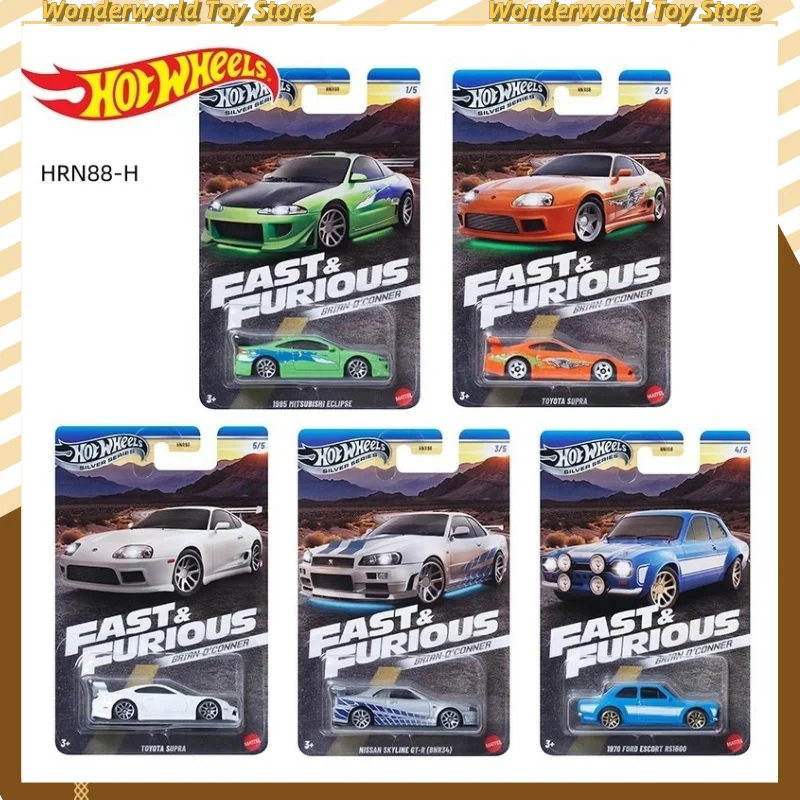 Fast And Furious Sliver Series Cars Model 1/64 Nissan R34 Skyline Gtr Car Mountain Drift Model Boy Collection Birthday Toy Gifts