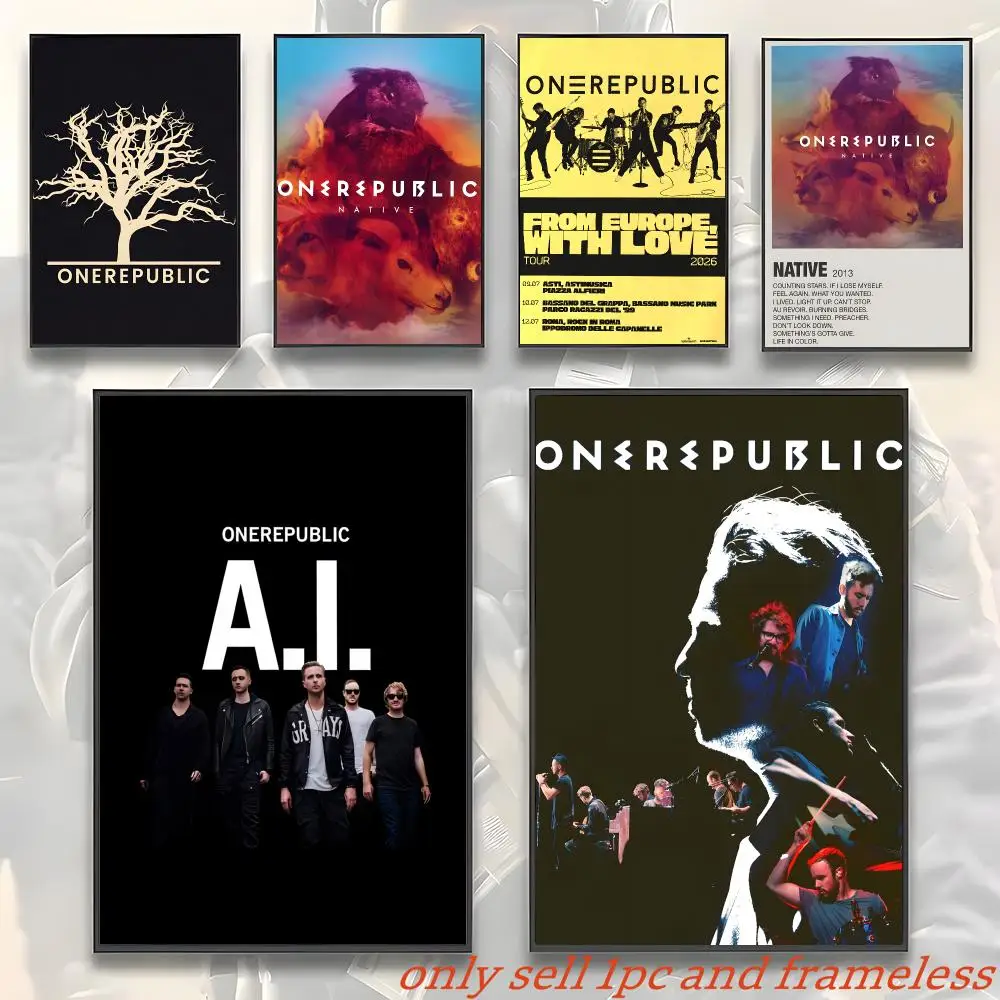 Pop Rock Music O-OneRepublic Band Poster Room Wall Art Decor Waterproof Poster For Home Bar Bedroom Decoration Gift