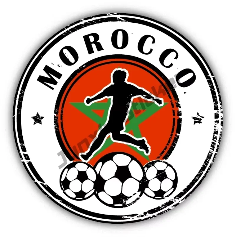 المغرب ملصق سيارة موتو خريطة العلم ملصق حائط من الفينيل المغرب كرة القدم مدينة السياحة ختم ملصق تذكاري للسيارة الجسم كله