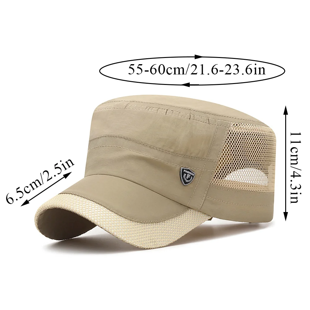 Quick Dry Hats Unisex Summer Flat Top Hat Women Outdoor Breathable Cap Men Adjustable Baseball Caps Mesh Hat Trucker Cap