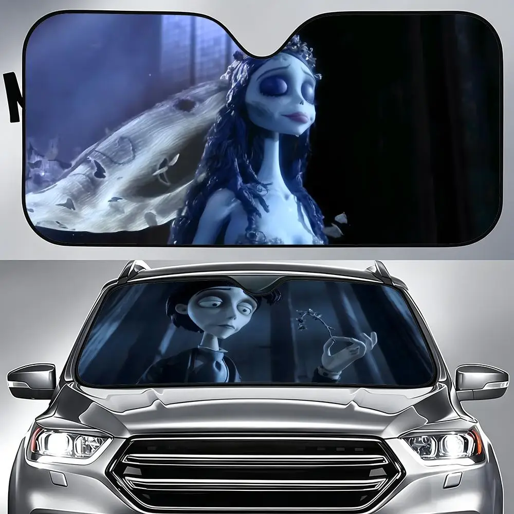 

Movie C-Corpse B-Bride Sun Visor Aluminum Foil Windshield Sunshade, UV Protection Heat Insulation Reusable