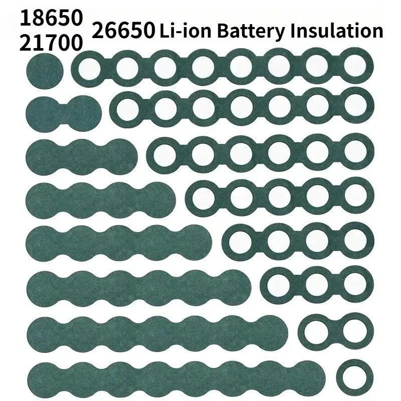 100 Peças de Anéis de Isolamento Elétrico Autoadesivos para Baterias Li-ion 18650, 21700, 26650, 32650
